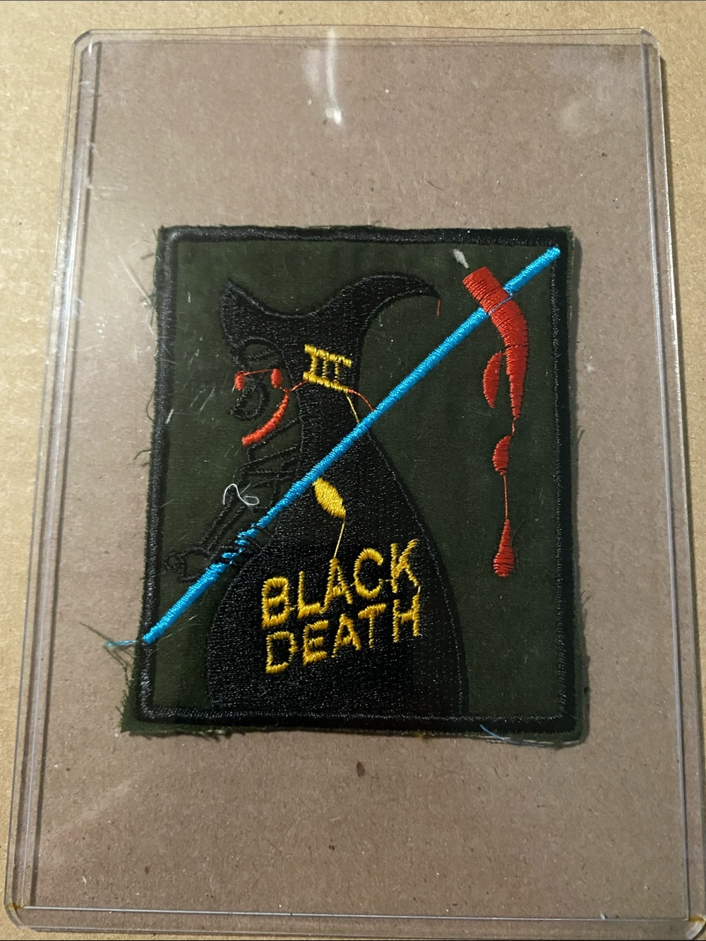 Black Death Embroidered Patch -  Vietnam War area ft Grim Reaper